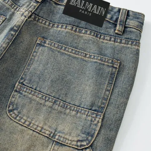 Replica Balmain Jeans For Men #1457829 $48.00 USD for Wholesale