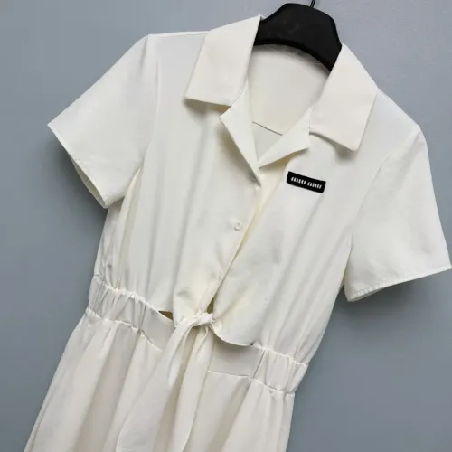 Replica MIU MIU Dresses Short Sleeved For Women #1458087 $118.00 USD for Wholesale