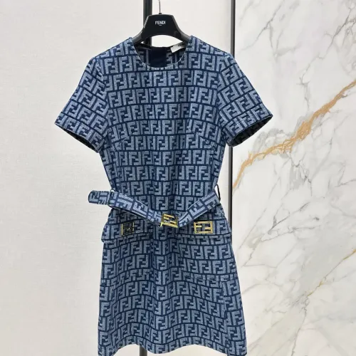 Cheap Fendi Dresses Short Sleeved For Women #1458108, $$80.00 USD On Fendi Dresses