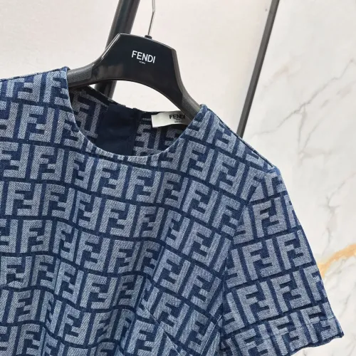 Replica Fendi Dresses Short Sleeved For Women #1458108 $80.00 USD for Wholesale