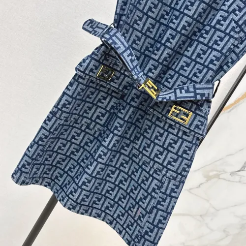 Replica Fendi Dresses Short Sleeved For Women #1458108 $80.00 USD for Wholesale