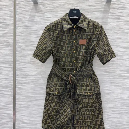 Cheap Fendi Dresses Short Sleeved For Women #1458138, $$155.00 USD On Fendi Dresses