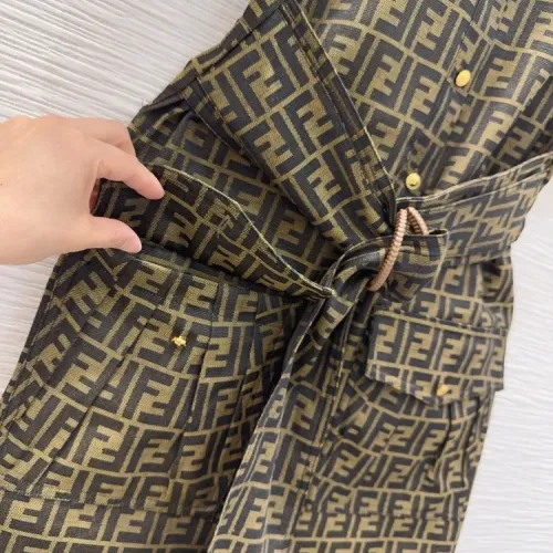 Replica Fendi Dresses Short Sleeved For Women #1458138 $155.00 USD for Wholesale