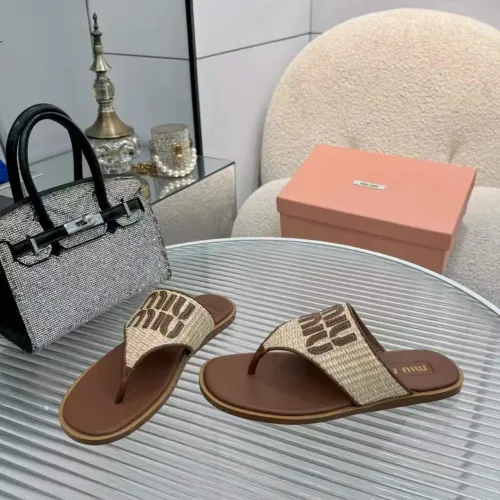 Replica MIU MIU Slippers For Women #1461847 $85.00 USD for Wholesale