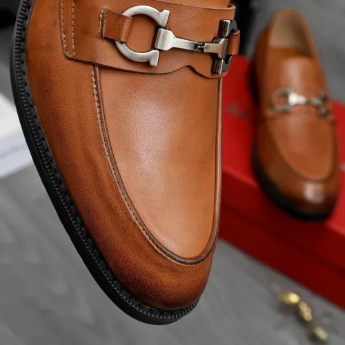 Replica Salvatore Ferragamo Leather Shoes For Men #1463283 $85.00 USD for Wholesale