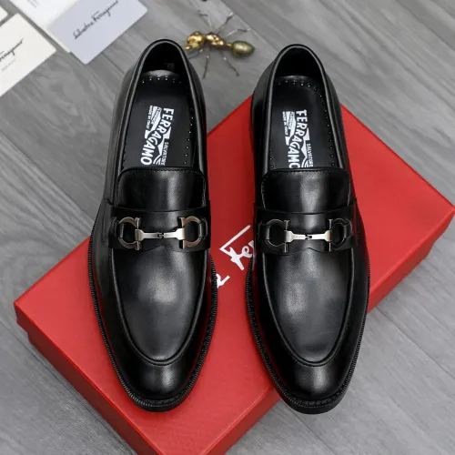 Replica Salvatore Ferragamo Leather Shoes For Men #1463285 $85.00 USD for Wholesale