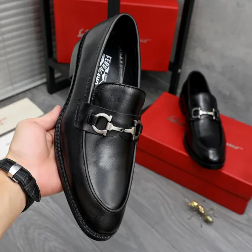 Replica Salvatore Ferragamo Leather Shoes For Men #1463285 $85.00 USD for Wholesale