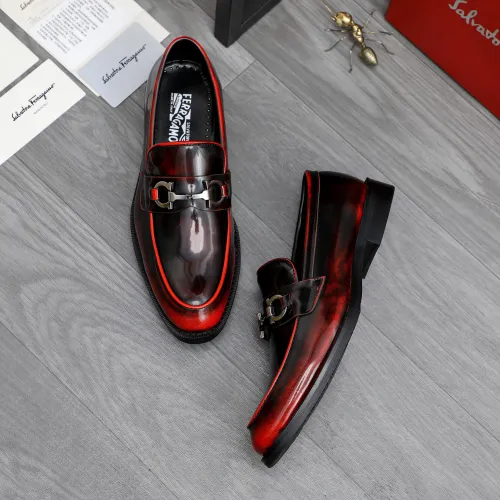 Replica Salvatore Ferragamo Leather Shoes For Men #1463286 $85.00 USD for Wholesale
