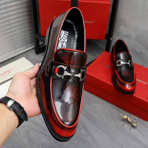 Replica Salvatore Ferragamo Leather Shoes For Men #1463286 $85.00 USD for Wholesale