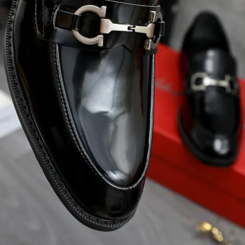 Replica Salvatore Ferragamo Leather Shoes For Men #1463288 $85.00 USD for Wholesale