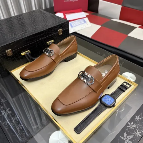 Replica Salvatore Ferragamo Leather Shoes For Men #1463610 $108.00 USD for Wholesale