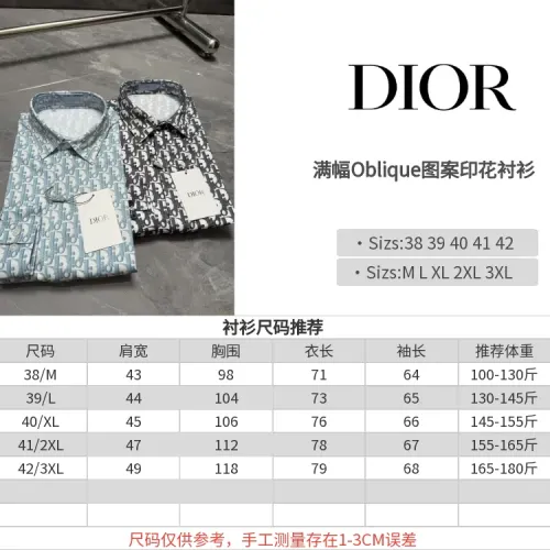 Replica Christian Dior Shirts Long Sleeved For Men #1470238 $64.00 USD for Wholesale