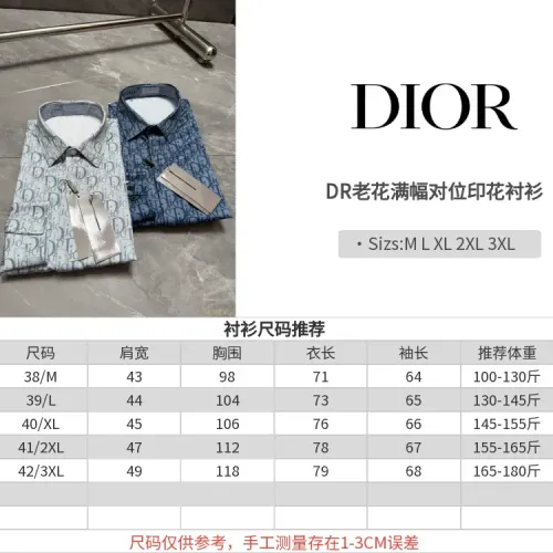Replica Christian Dior Shirts Long Sleeved For Men #1470243 $64.00 USD for Wholesale