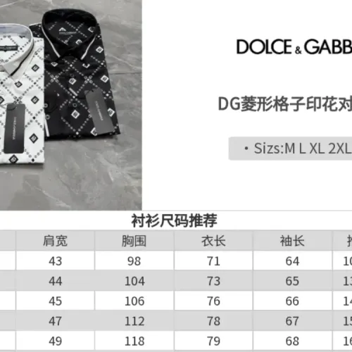 Replica Dolce & Gabbana D&G Shirts Long Sleeved For Men #1470281 $64.00 USD for Wholesale