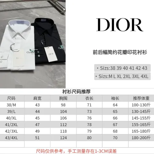 Replica Christian Dior Shirts Long Sleeved For Men #1470398 $72.00 USD for Wholesale