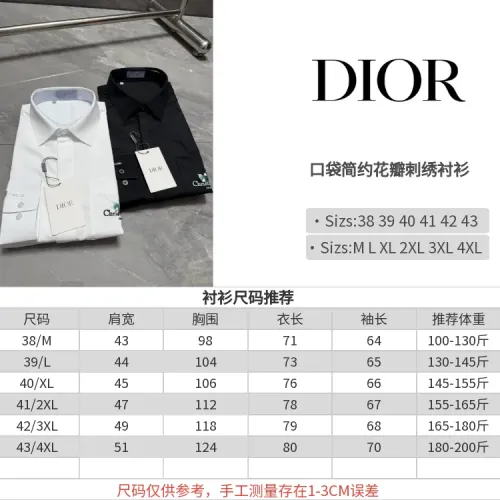 Replica Christian Dior Shirts Long Sleeved For Men #1470410 $72.00 USD for Wholesale