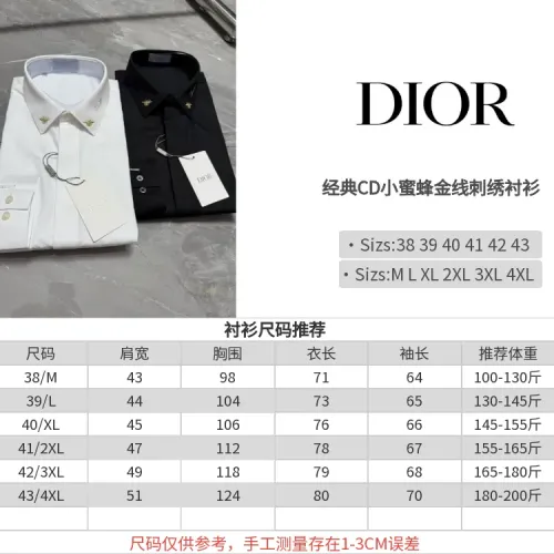 Replica Christian Dior Shirts Long Sleeved For Men #1470416 $72.00 USD for Wholesale