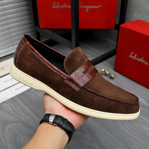 Replica Salvatore Ferragamo Leather Shoes For Men #1471046 $100.00 USD for Wholesale
