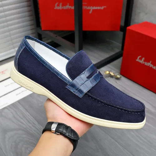 Replica Salvatore Ferragamo Leather Shoes For Men #1471048 $100.00 USD for Wholesale