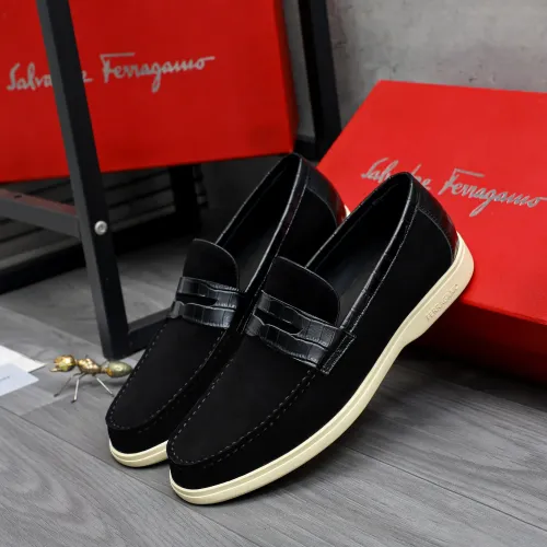 Replica Salvatore Ferragamo Leather Shoes For Men #1471049 $100.00 USD for Wholesale