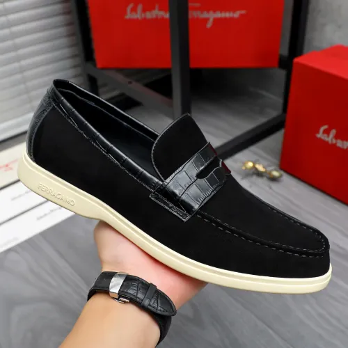 Replica Salvatore Ferragamo Leather Shoes For Men #1471049 $100.00 USD for Wholesale