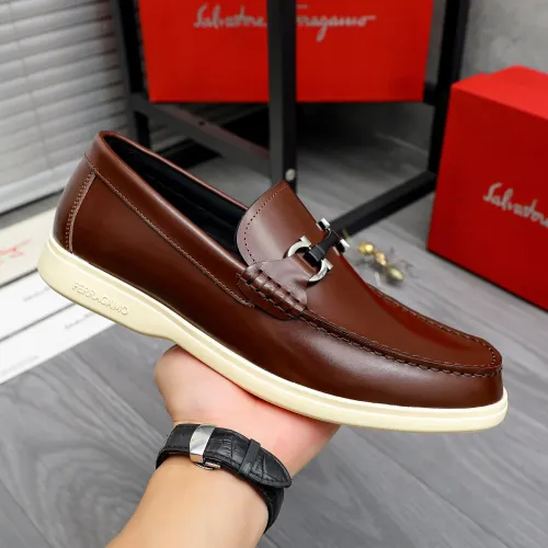 Replica Salvatore Ferragamo Leather Shoes For Men #1471057 $100.00 USD for Wholesale