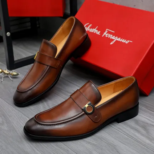 Cheap Salvatore Ferragamo Leather Shoes For Men #1471060, $$96.00 USD On Salvatore Ferragamo Leather Shoes
