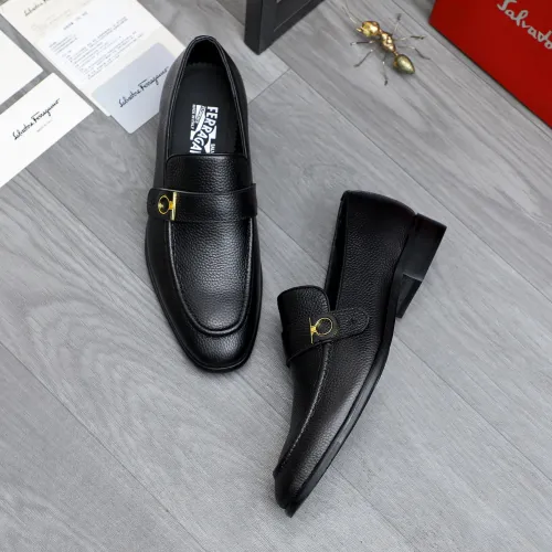 Replica Salvatore Ferragamo Leather Shoes For Men #1471062 $96.00 USD for Wholesale