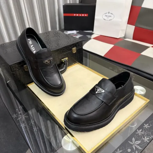 Replica Prada Leather Shoes For Men #1471967 $112.00 USD for Wholesale