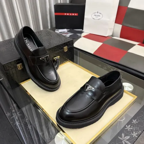 Replica Prada Leather Shoes For Men #1471968 $112.00 USD for Wholesale