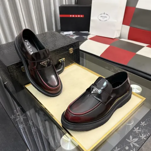 Replica Prada Leather Shoes For Men #1471969 $112.00 USD for Wholesale