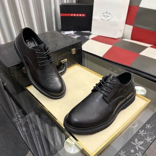 Replica Prada Leather Shoes For Men #1471970 $112.00 USD for Wholesale