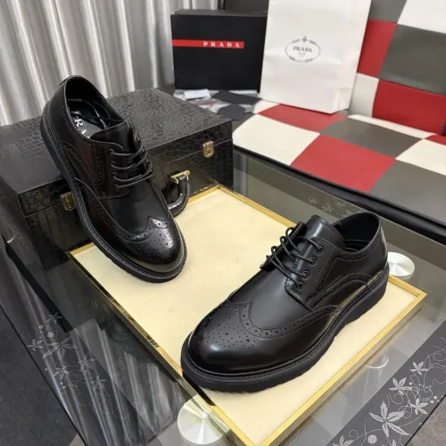 Replica Prada Leather Shoes For Men #1471976 $112.00 USD for Wholesale