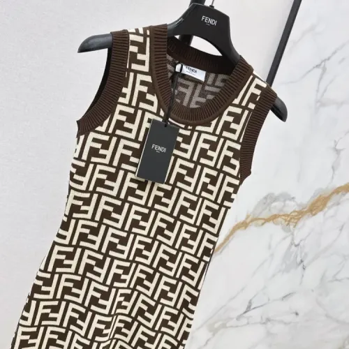 Replica Fendi Dresses Sleeveless For Women #1472140 $98.00 USD for Wholesale