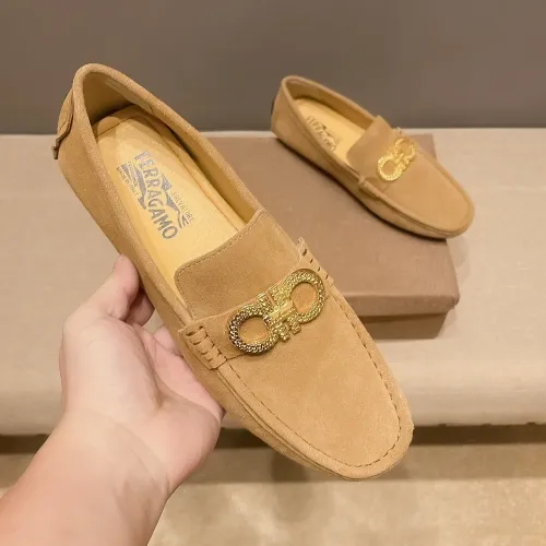 Replica Salvatore Ferragamo Leather Shoes For Men #1472324 $76.00 USD for Wholesale