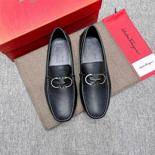 Replica Salvatore Ferragamo Leather Shoes For Men #1472326 $80.00 USD for Wholesale