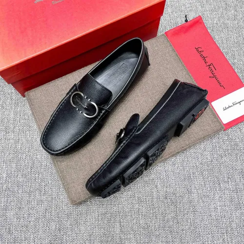 Replica Salvatore Ferragamo Leather Shoes For Men #1472326 $80.00 USD for Wholesale