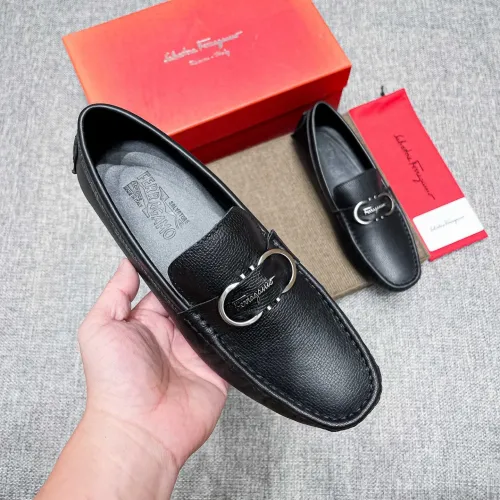 Replica Salvatore Ferragamo Leather Shoes For Men #1472326 $80.00 USD for Wholesale