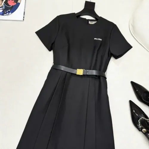 Replica MIU MIU Dresses Short Sleeved For Women #1472459 $76.00 USD for Wholesale