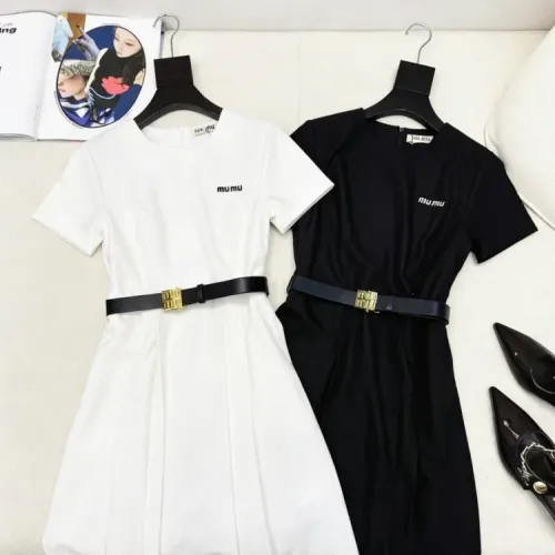 Replica MIU MIU Dresses Short Sleeved For Women #1472460 $76.00 USD for Wholesale