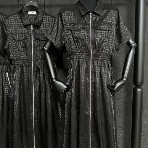 Replica Fendi Dresses Short Sleeved For Women #1472511 $85.00 USD for Wholesale