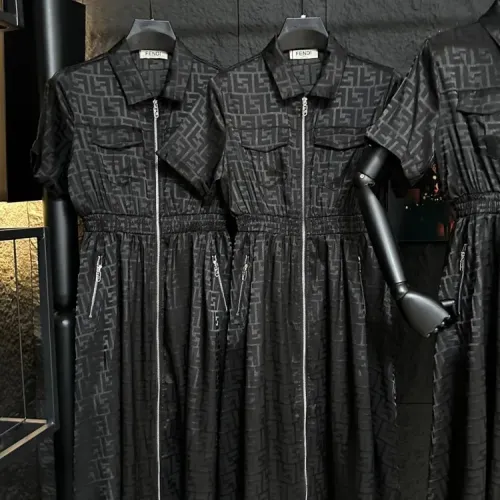 Replica Fendi Dresses Short Sleeved For Women #1472511 $85.00 USD for Wholesale