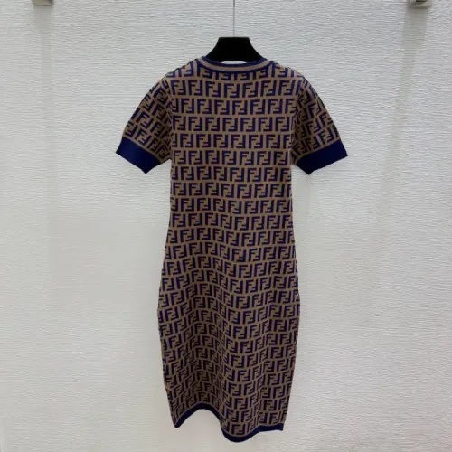 Replica Fendi Dresses Short Sleeved For Women #1472811 $88.00 USD for Wholesale