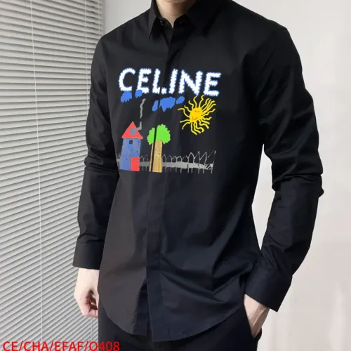 Replica Celine Shirts Long Sleeved For Men #1477296 $92.00 USD for Wholesale