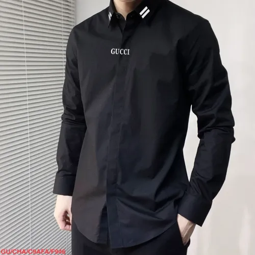 Replica Gucci Shirts Long Sleeved For Men #1477299 $92.00 USD for Wholesale