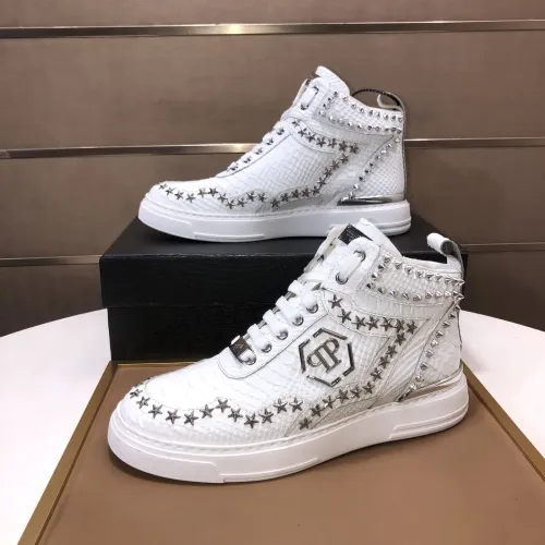Cheap Philipp Plein PP High Tops Shoes For Men #1480536, $$132.00 USD On Philipp Plein PP High Tops Shoes