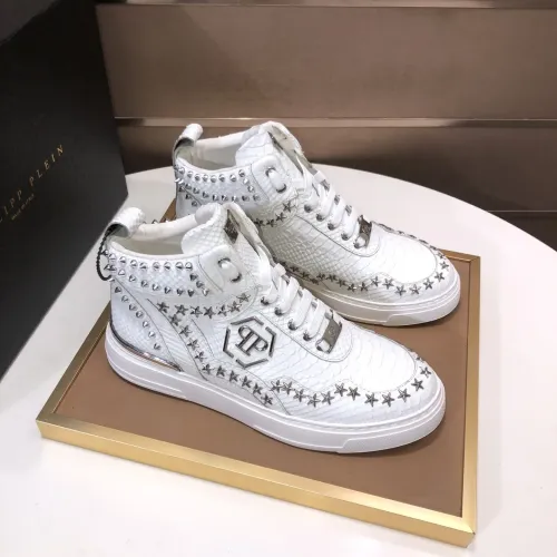 Replica Philipp Plein PP High Tops Shoes For Men #1480536 $132.00 USD for Wholesale