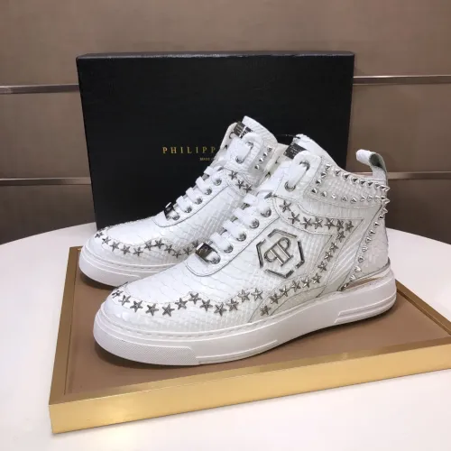 Replica Philipp Plein PP High Tops Shoes For Men #1480536 $132.00 USD for Wholesale