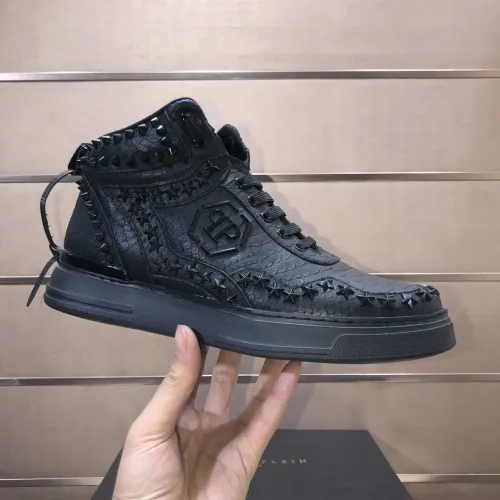 Replica Philipp Plein PP High Tops Shoes For Men #1480537 $132.00 USD for Wholesale