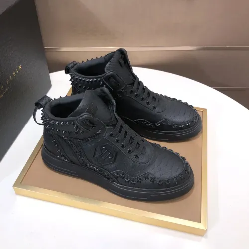 Replica Philipp Plein PP High Tops Shoes For Men #1480537 $132.00 USD for Wholesale